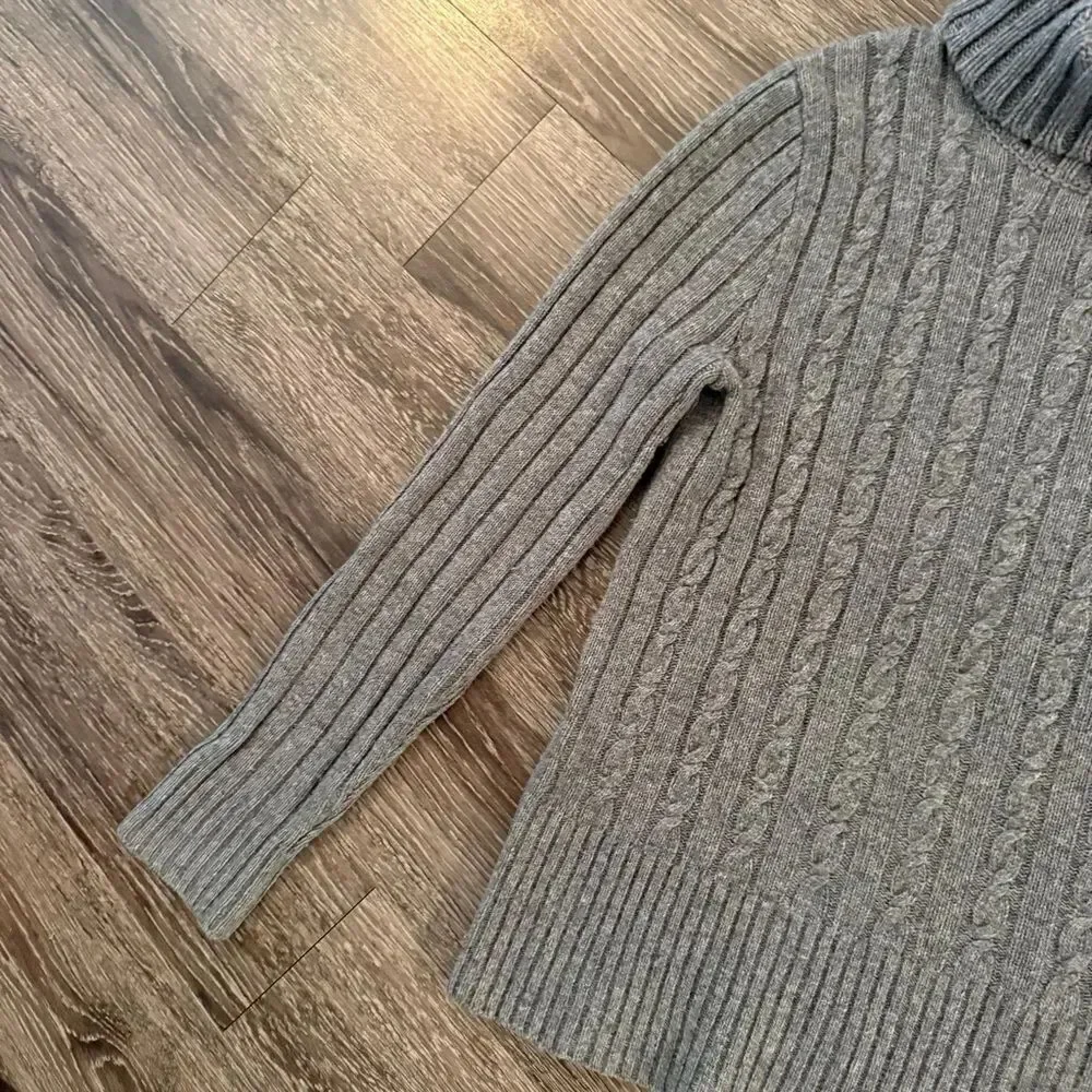 J. Crew Wool Cashmere Blend Cable Turtleneck